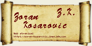 Zoran Košarović vizit kartica